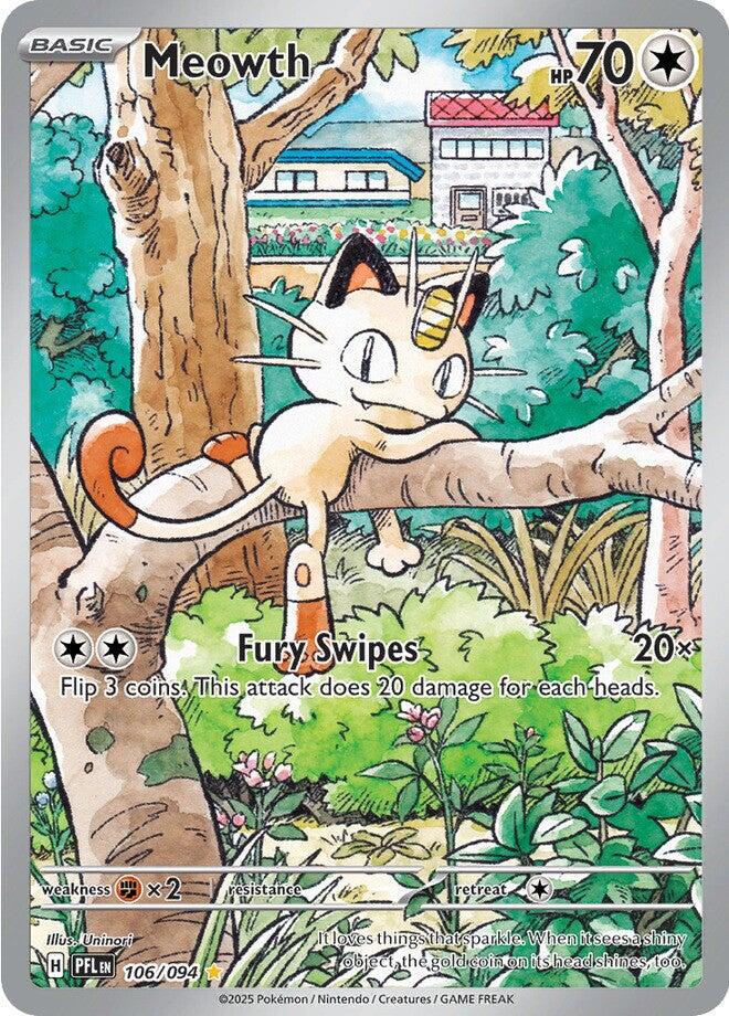Meowth #106 – Pokémon Phantasmal Flames – Löskort Near Mint