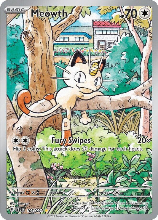 Meowth #106 – Pokémon Phantasmal Flames – Löskort Near Mint