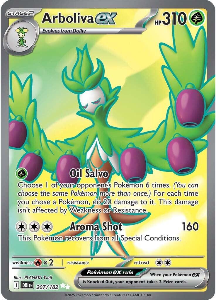 Arboliva ex #207 – Pokémon Destined Rivals – Löskort Near Mint